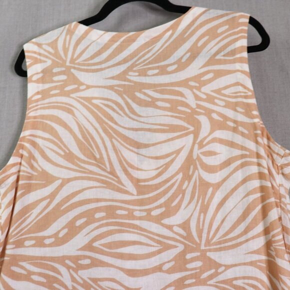 Rachel Zoe Linen Blend Tunic Dress Cover-Up Size M Beige White Tassel Hem Beach - Picture 11 of 14